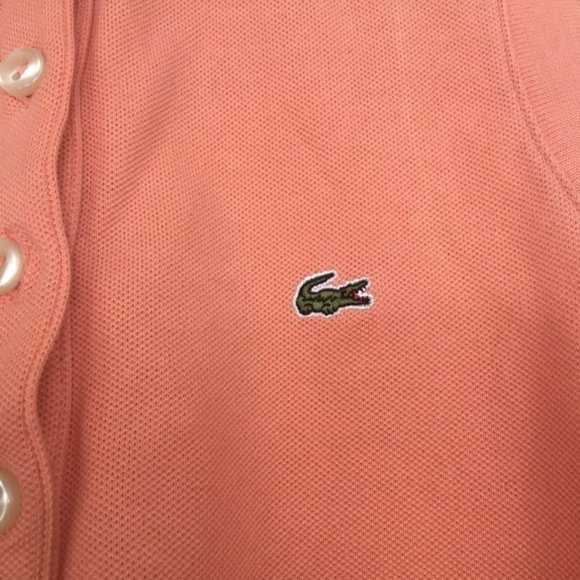 Lacoste Orange Sleeveless Polo Blouse - Picture 3 of 6